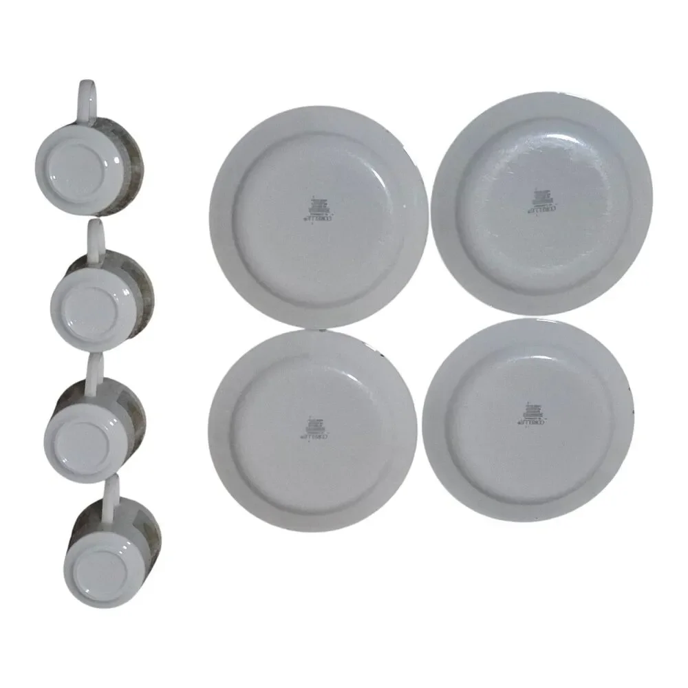 VTG Corelle Coffe Cups And Saucers Plates Mirage Pattern Discontinued (Set Of 4)